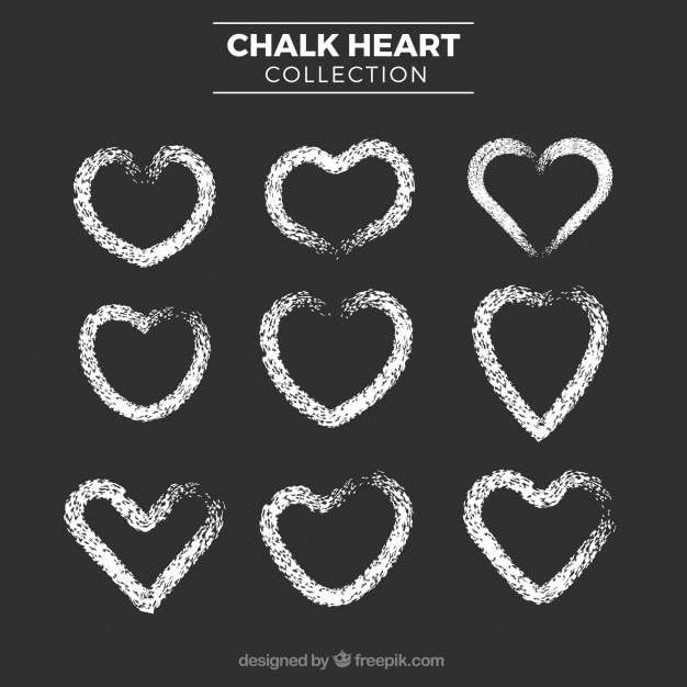 626x626 Collection Of Chalk Heart Vector Free Download