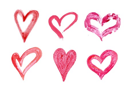 450x315 Hand Drawn Vector Heart Set With Different Tools Like Brushes
