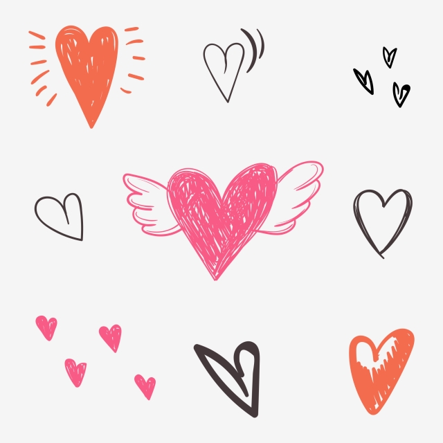 640x640 Heart Shaped Wings Heart Shaped Combination Chalk Doodle Graffiti