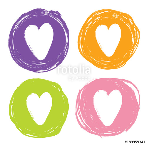 500x496 Heart Chalk Set, Paint Brush Drawing, Vector Hearts, Day Wedding