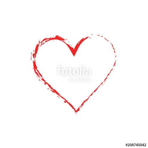 500x500 Red Heart Drawn In Chalk On A White Background Happiness, Romance