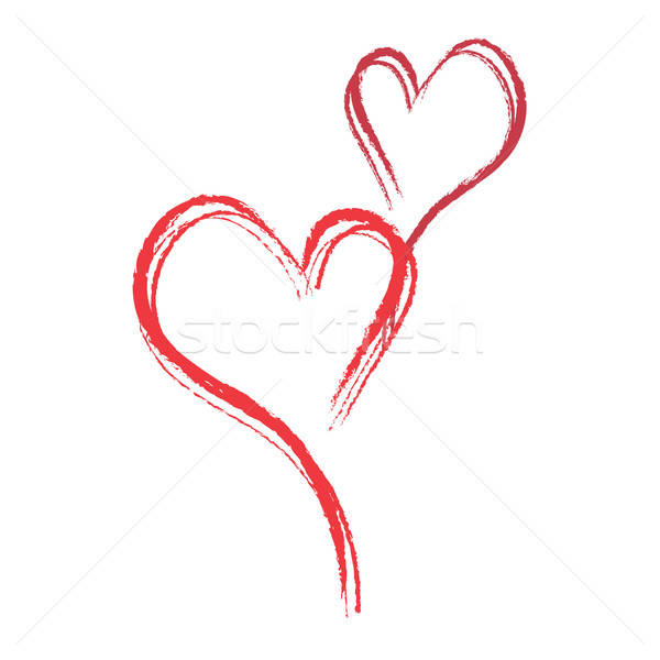 600x600 Red Chalk Hearts Vector Illustration Veronika Rumko
