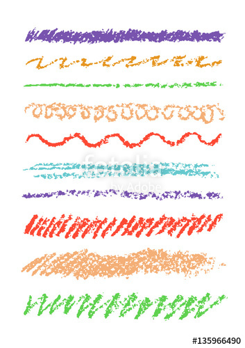 Set Of Color Wax Crayon Strokes Isolated On White Hand Drawn 353x500 Set Of Color Wax Crayon Strokes Isolated On White Hand Drawn