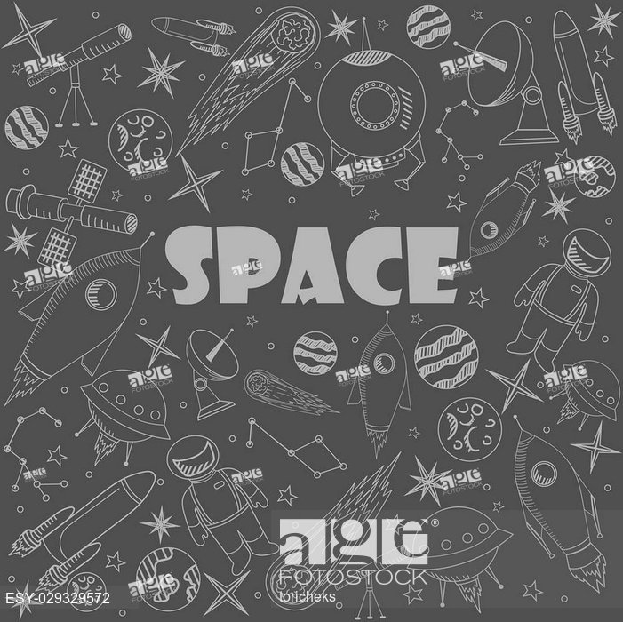 Space Chalk Line Art Design Vector Illustration Separate Objects 701x700 Space Chalk Line Art Design Vector Illustration Separate Objects