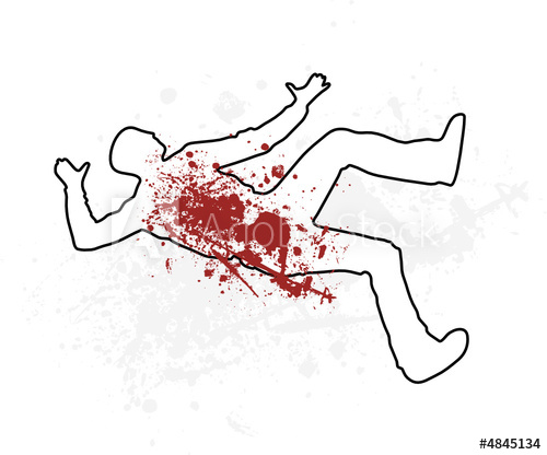 500x416 Chalk Outline Man