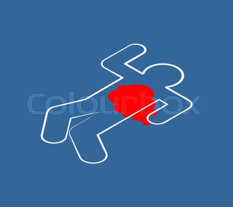 800x711 Chalk Silhouette Corpse Crime Scene Stock Vector Colourbox