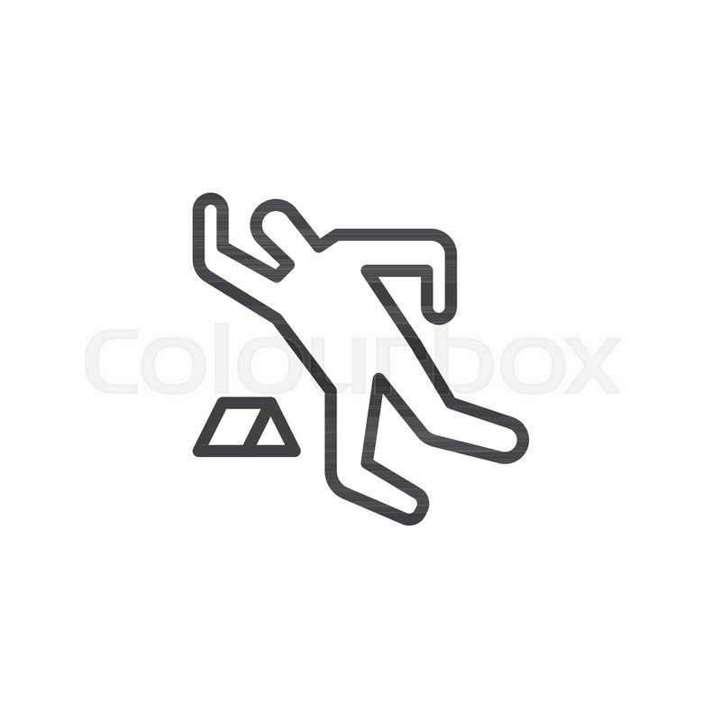 800x800 Dead Person Chalk Outline Icon Linear Stock Vector Colourbox