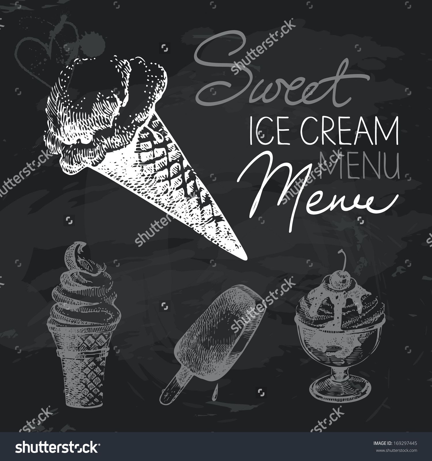 Ice Cream Chalk Board 1500x1600 Ice Cream Chalk Board