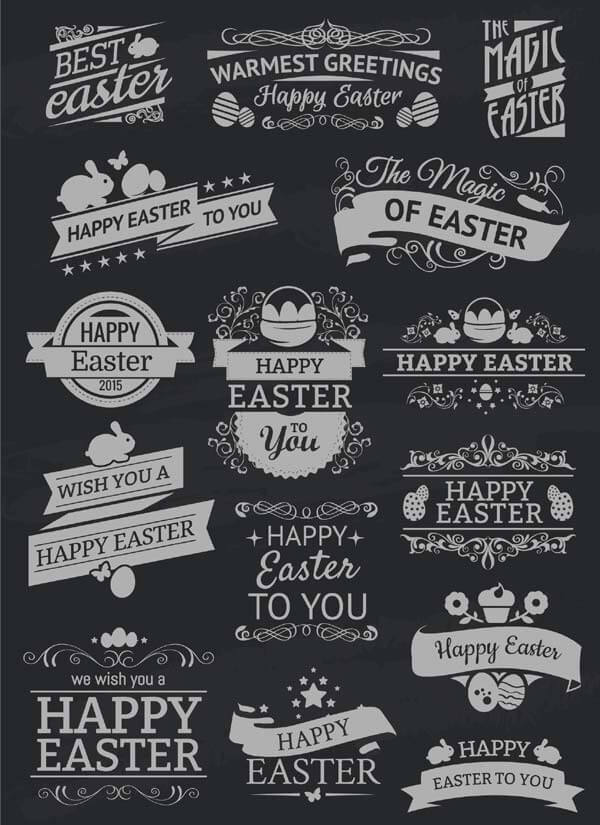 Easter Chalk Labels Vector 600x825 Easter Chalk Labels Vector