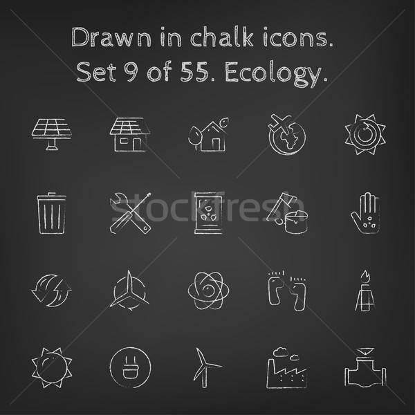 600x600 Ecology Icon Set Drawn In Chalk Vector Illustration Andrei