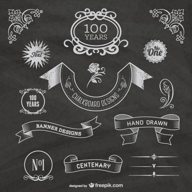 626x626 Vintage Chalkboard Ribbons Download Thousands Of Free Vectors