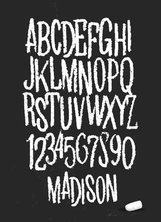 327x450 Alphabet Drawing With Chalk On Chalkboard Vector Royalty Free