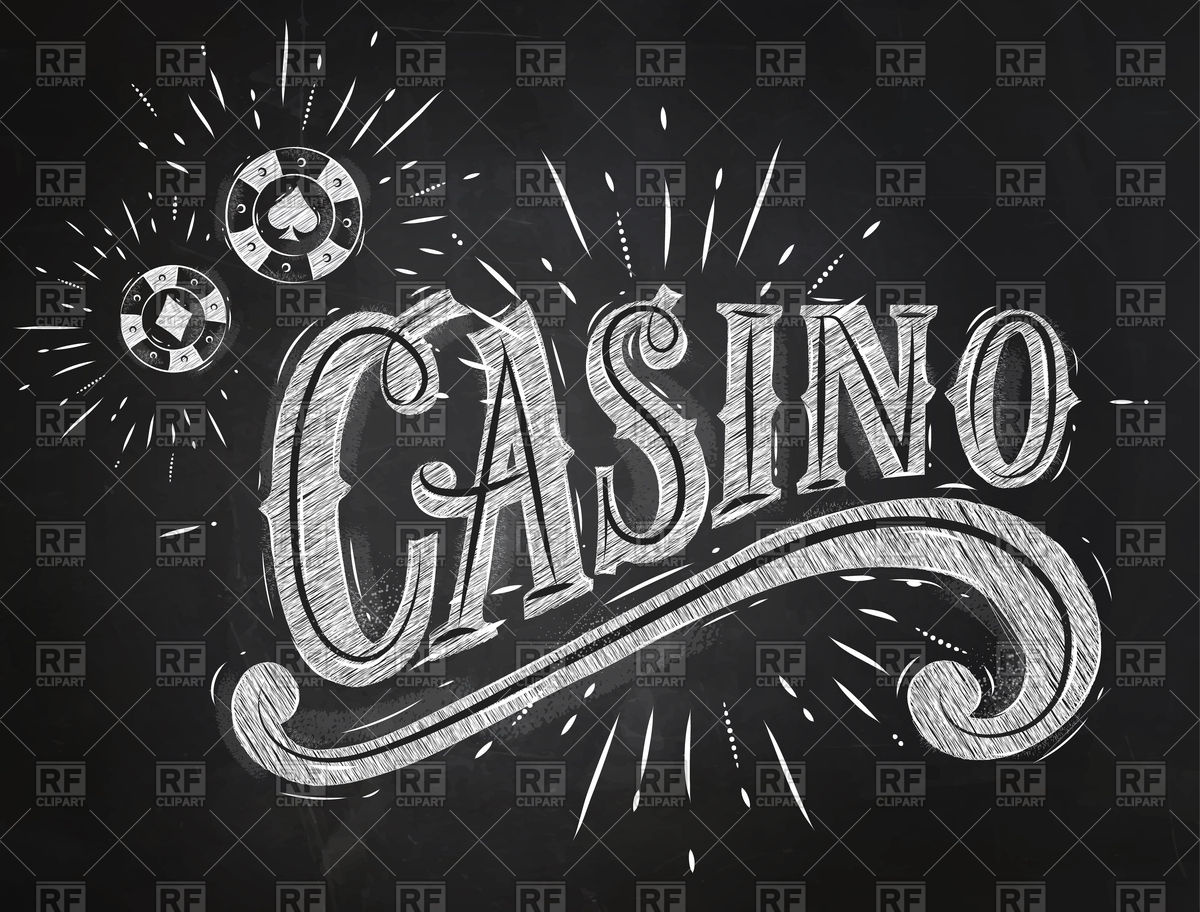 1200x912 Casino Sign With Playing Chips Drawing With Chalk On Chalkboard