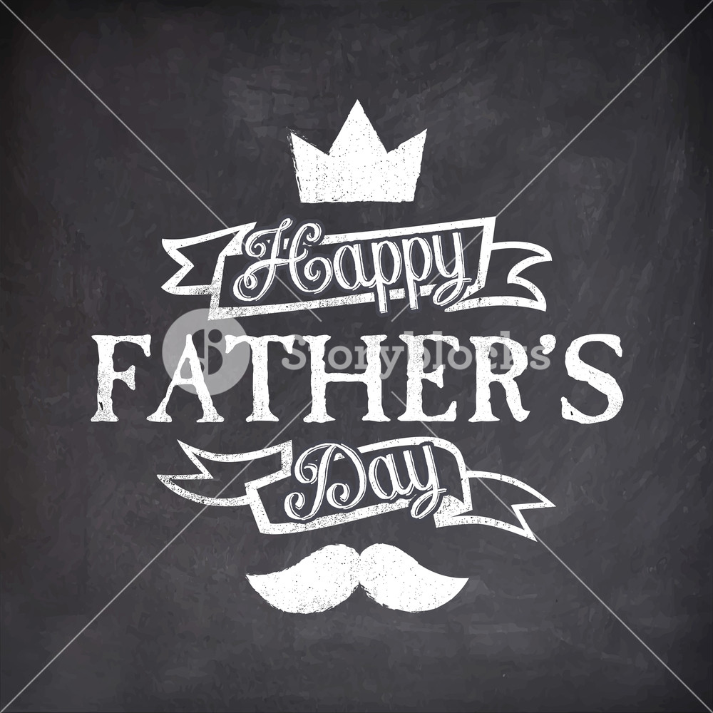 1000x1000 Creative Text Happy Father's Day Written On Chalkboard Background