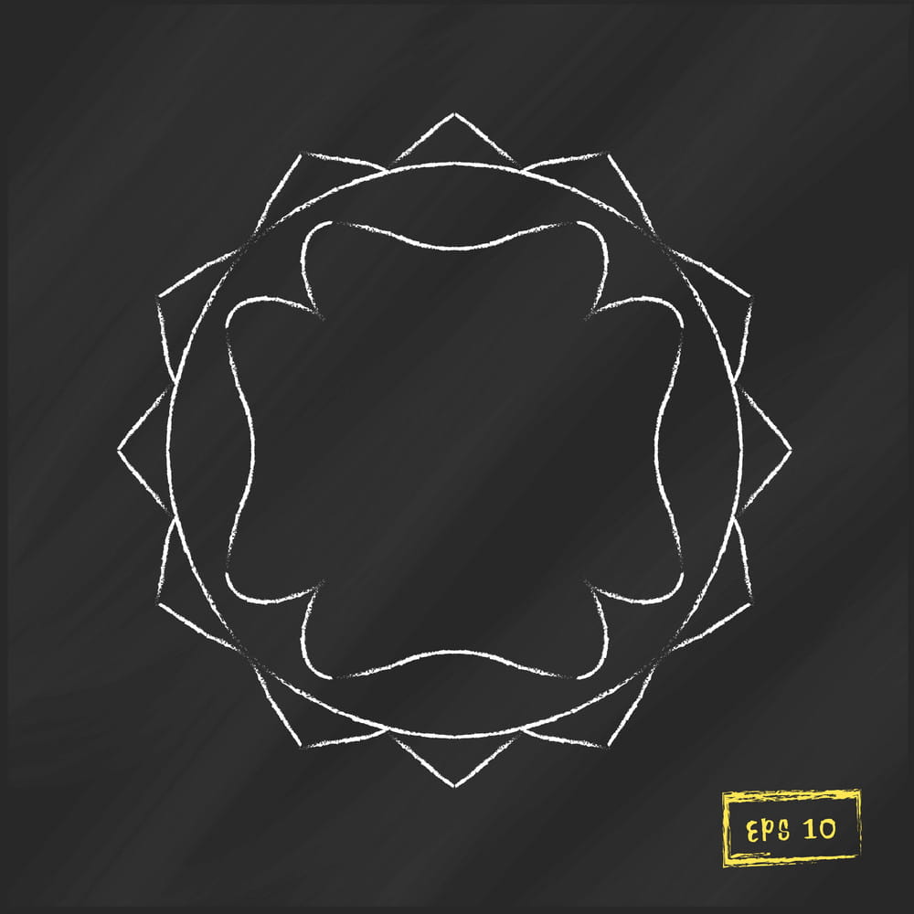 1000x1000 Vintage Monogram Frame On Chalkboard Background Vector