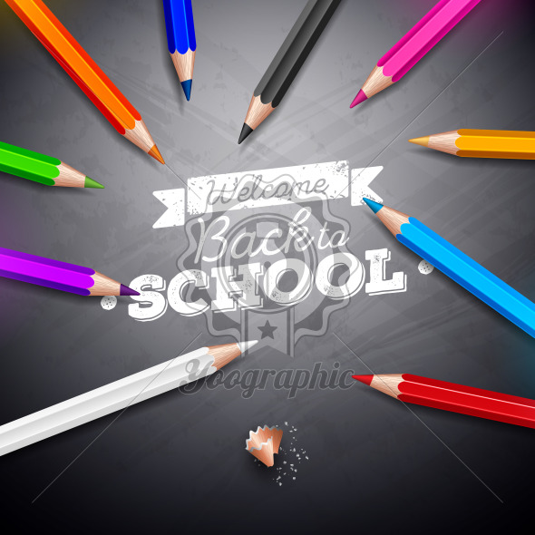 590x590 Back To School Design With Colorful Pencil And Chalk Lettering