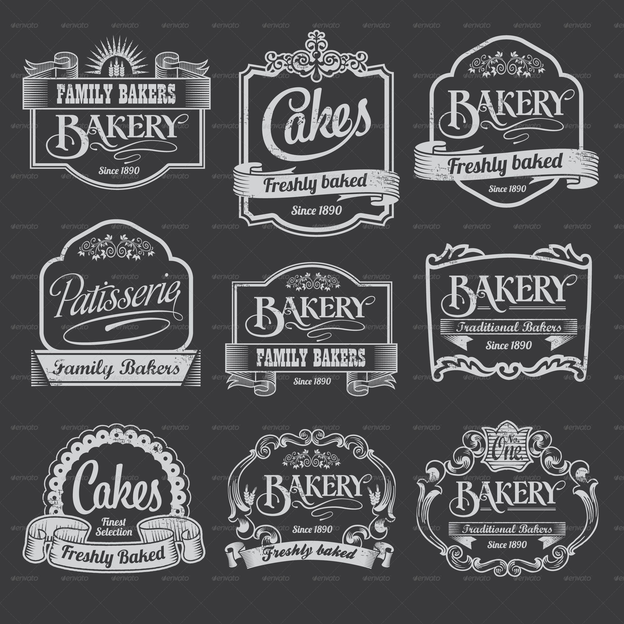 2458x2458 Chalkboard Banner Vector Website Templates