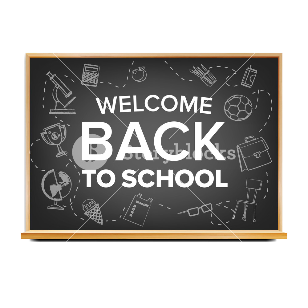 1000x1000 Back To School Banner Vector Black Classroom Chalkboard Sale
