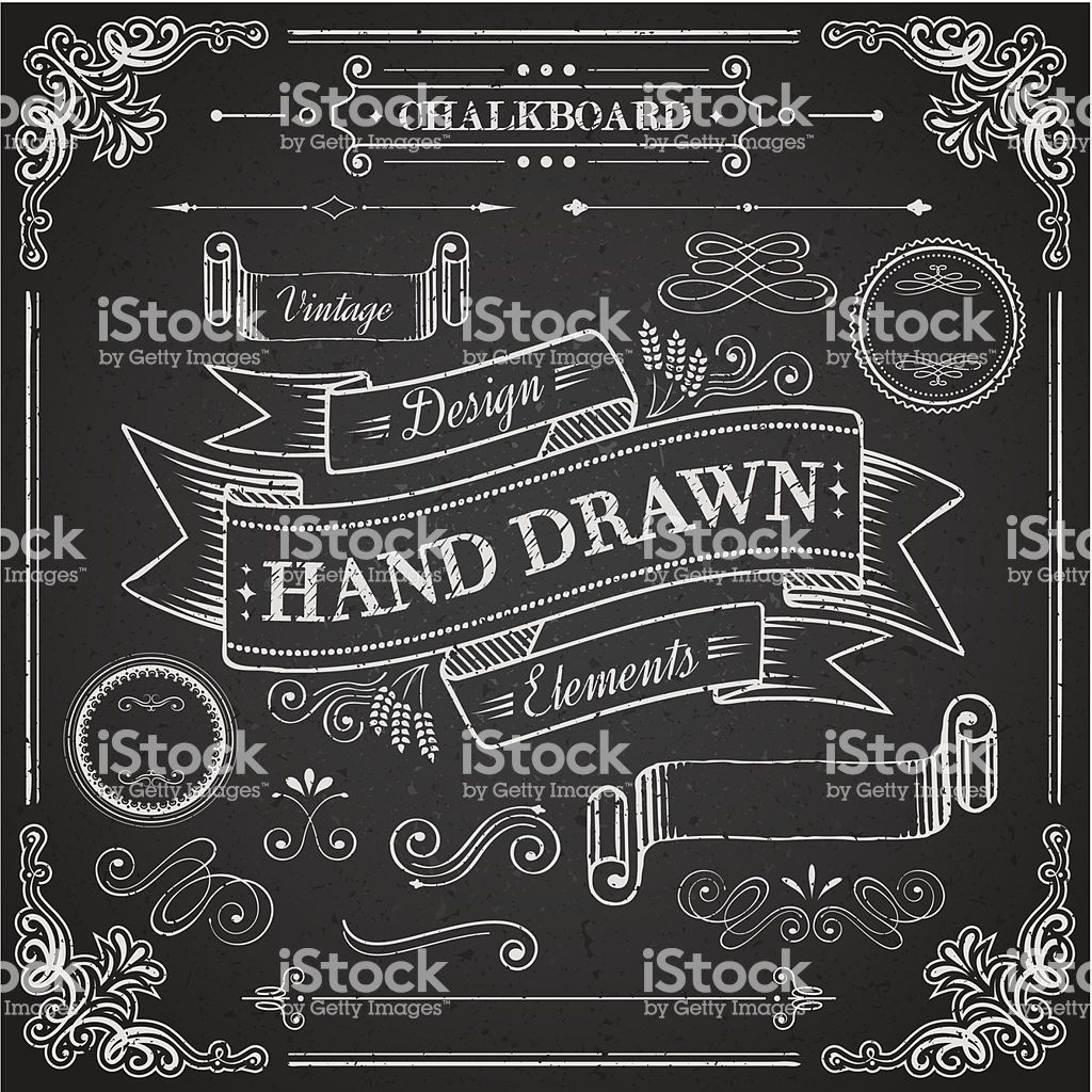 1024x1024 Chalkboard Elements Each Element Is Grouped In A Separate Layer