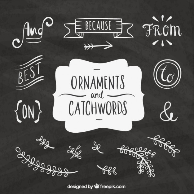 626x626 Hand Written Words And Sketches Decorative Elements Vector Free