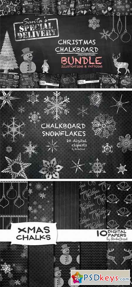 450x974 Xmas Chalk Elements Free Download Photoshop Vector Stock