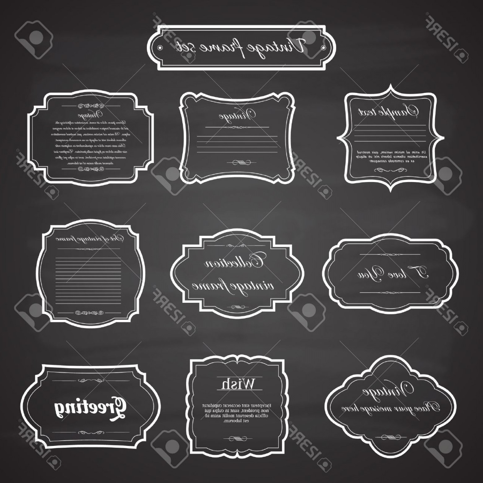 Photostock Vector Vector Of Vintage Frame Set On Chalkboard Retro 1560x1560 Photostock Vector Vector Of Vintage Frame Set On Chalkboard Retro