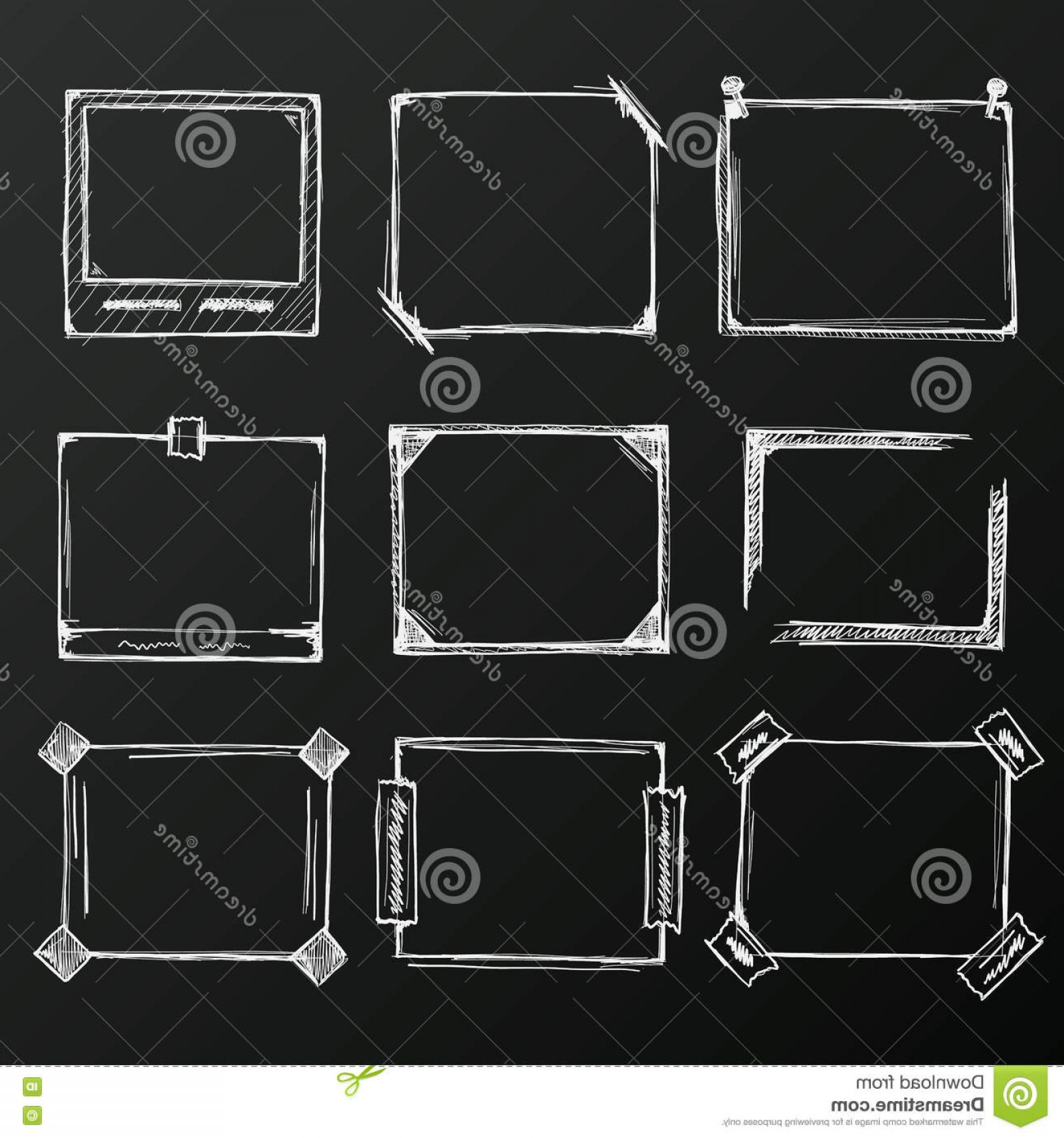 Stock Illustration Chalkboard Sketch Hand Drawn Frame Set Template 1560x1668 Stock Illustration Chalkboard Sketch Hand Drawn Frame Set Template