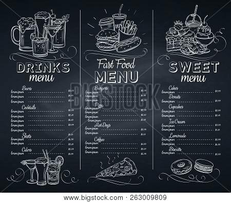 Chalkboard Menu Vector at Vectorified.com | Collection of Chalkboard ...