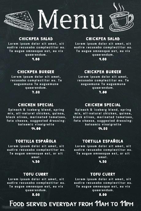 460x690 Photoshop Menu Template Vector Grunge Chalkboard Fast Food Menu