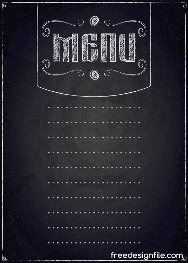 600x840 Restaurant Menu With Chalkboard Background Vector Free Download