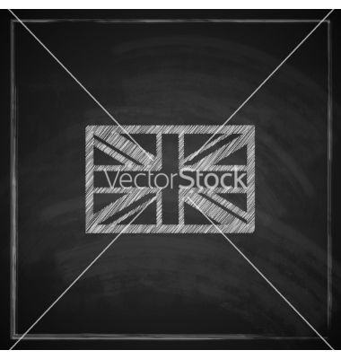 380x400 British Union Jack Flag With Chalkboard Texture Vector