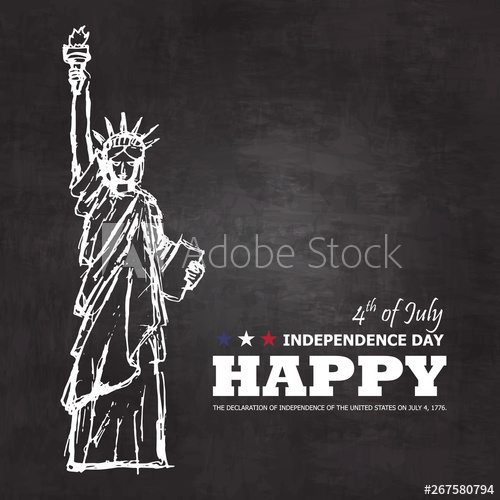 500x500 Of July Happy Independence Day Of America Background Statue