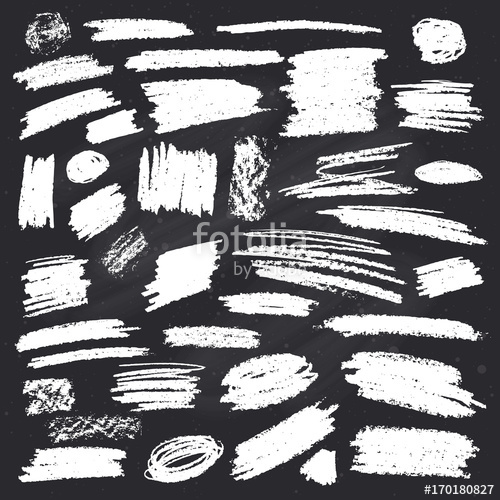 500x500 Set Of White Strokes On Chalkboard Vector Illustration Stock