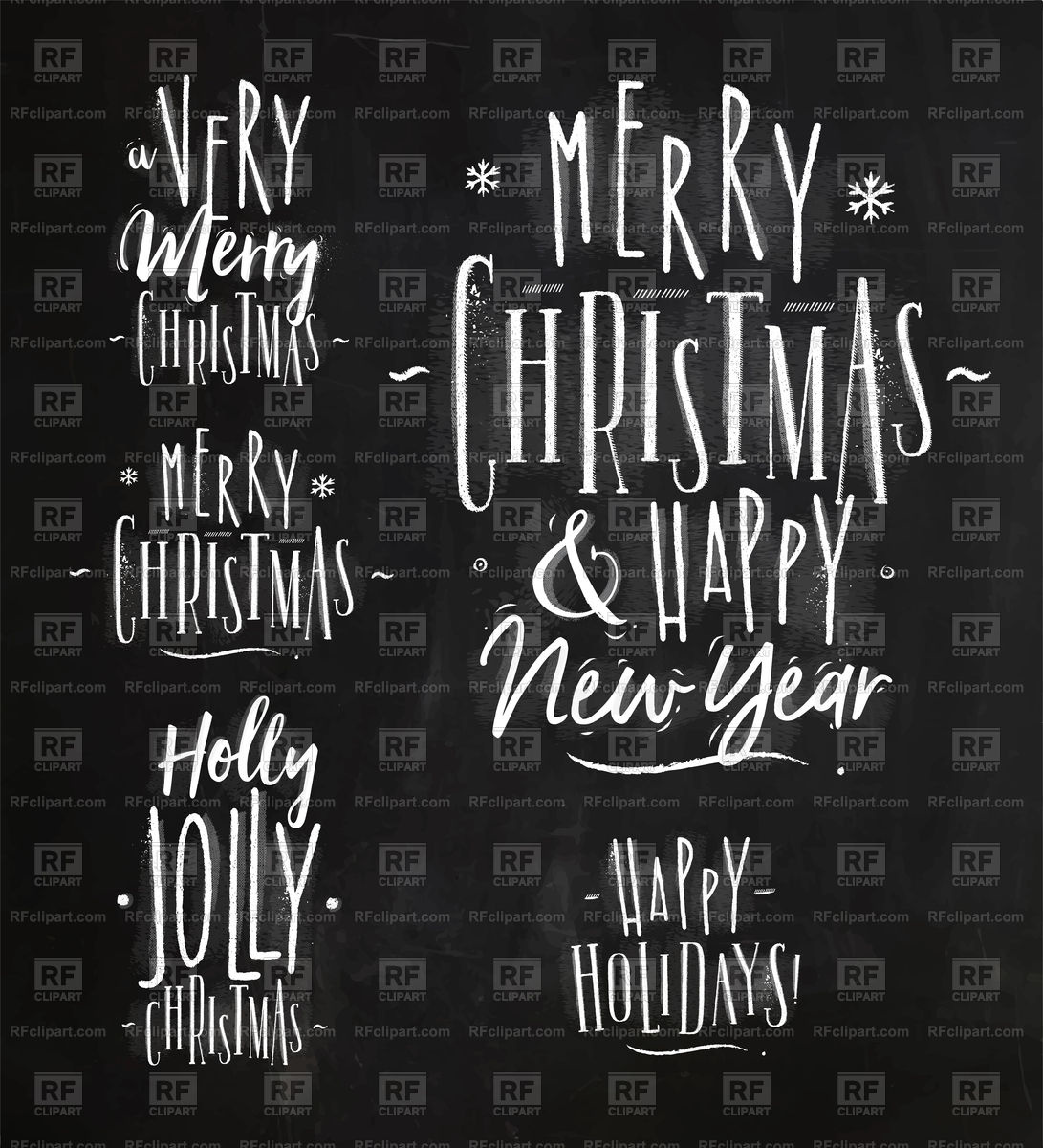 1091x1200 Christmas Lettering On Chalkboard Vector Image Of Holiday