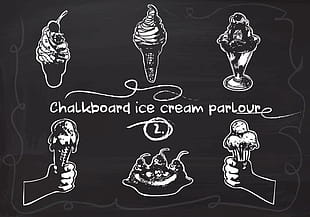 310x217 Free Hand Drawn Ice Cream Set On Chalkboard Vector Background