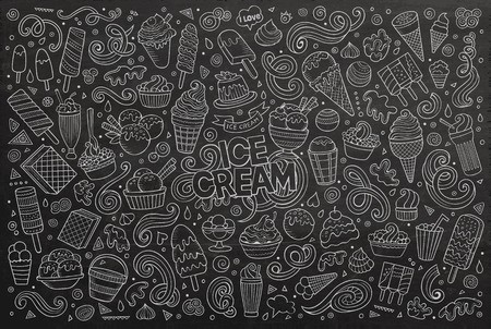 450x302 Line Art Chalkboard Vector Hand Drawn Doodle Cartoon Set Of Ice
