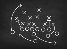 235x171 American Football Touchdown Strategy Diagram On Chalkboard Vector