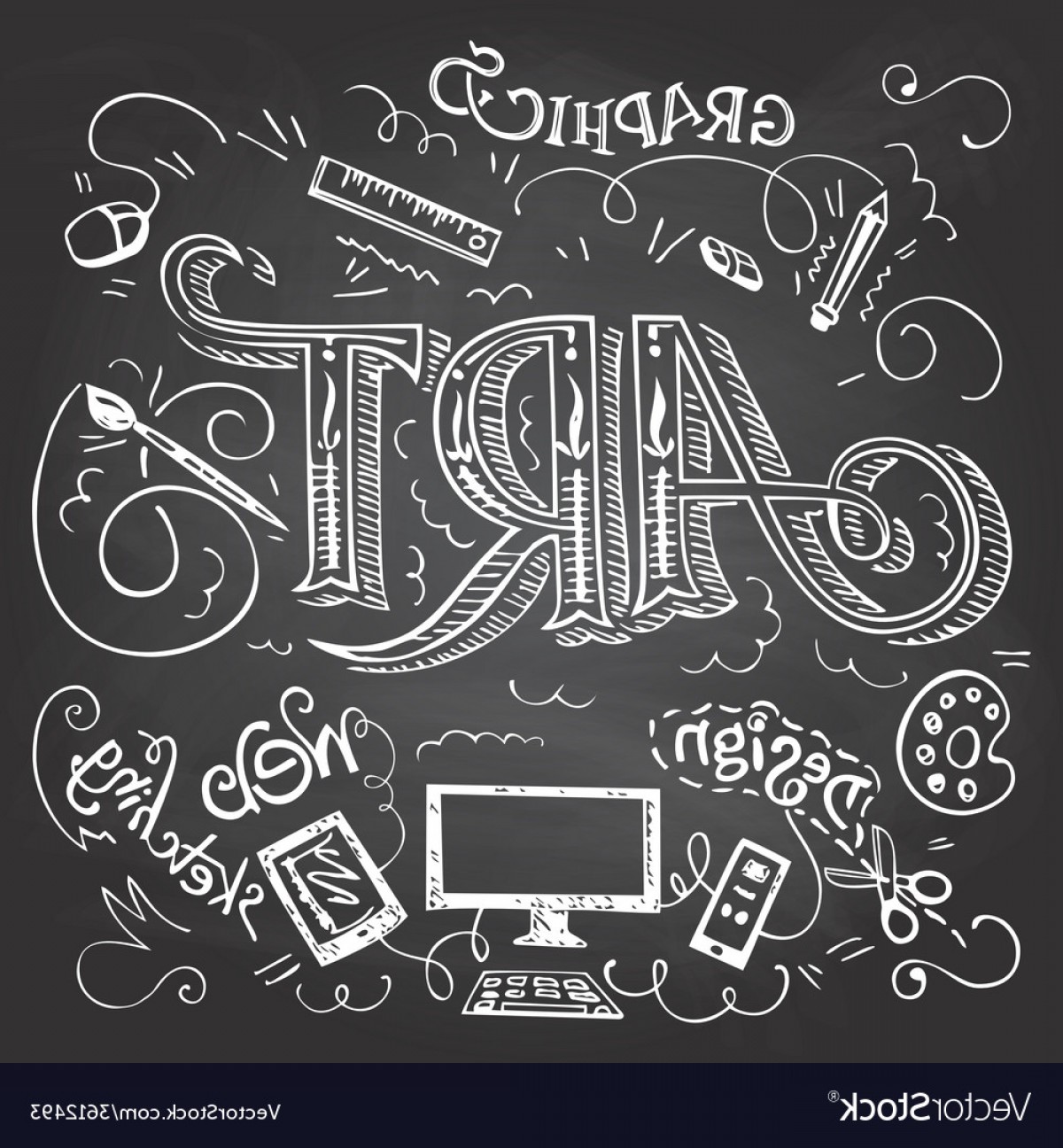 1200x1296 Blackboard Vector Graphic Wallkeeper