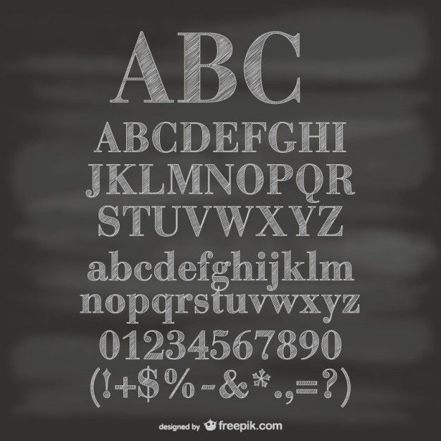 626x626 Chalkboard Alphabet Numbers And Symbols Free Vector Free Vectors