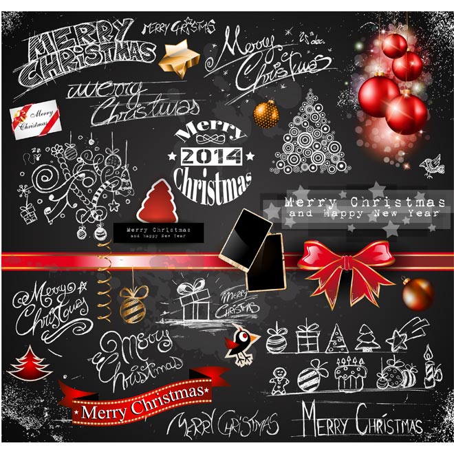 660x660 Christmas Chalkboard Art Free Vector Images