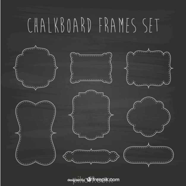 626x626 Chalkboard Frames Set Vector Free Download