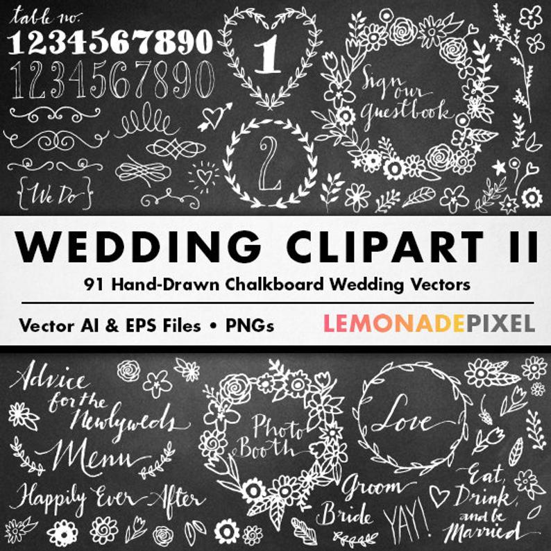 Chalkboard Wedding Clipart Ii Diy Wedding Invitation Etsy 794x794 Chalkboard Wedding Clipart Ii Diy Wedding Invitation Etsy