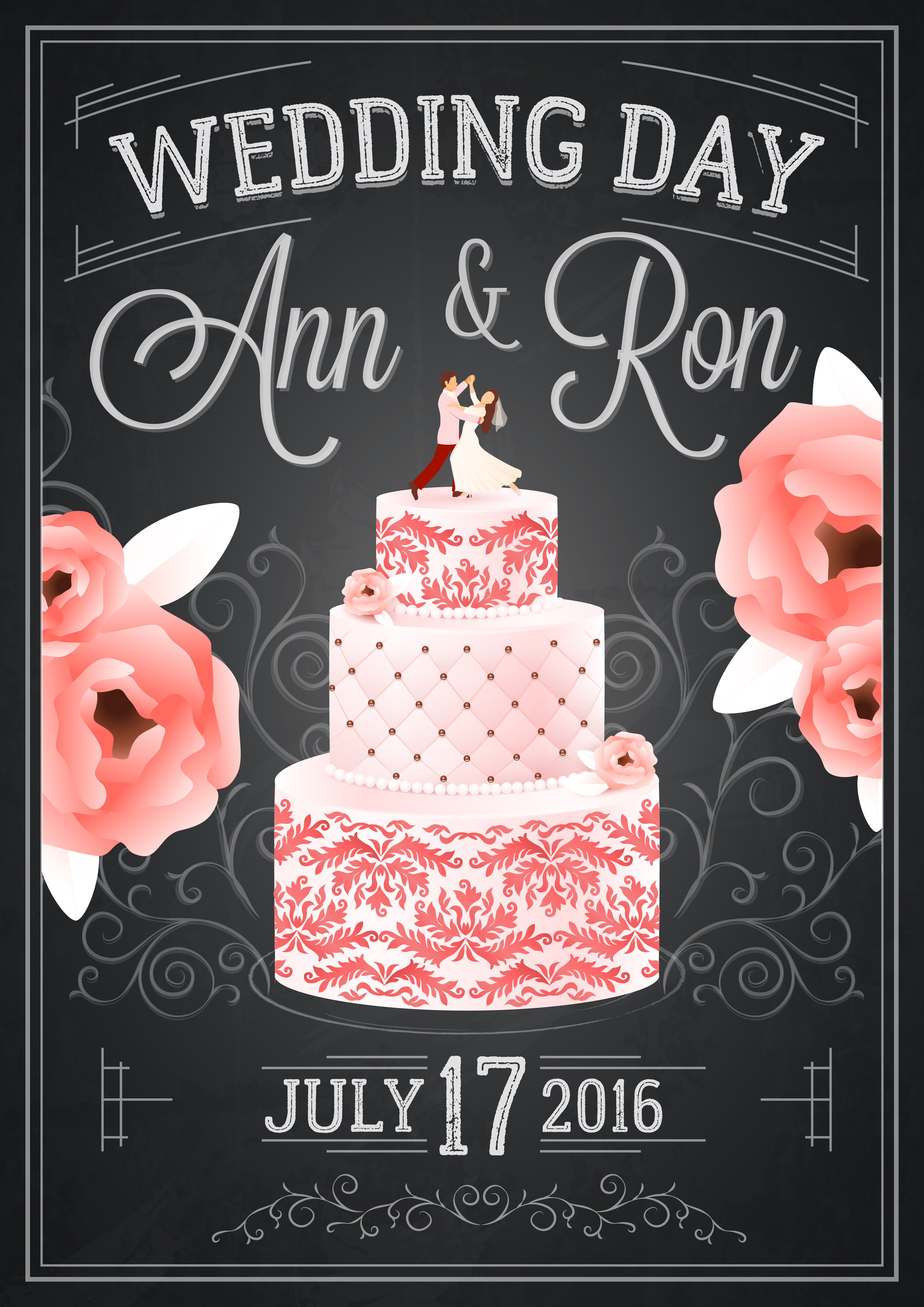 Chalkboard Wedding Free Vector Art 4000x5657 Chalkboard Wedding Free Vector Art