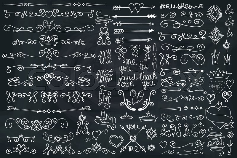 Doodles Swirling Border,arrow,hearts Stock Vector Colourbox 800x533 Doodles Swirling Border,arrow,hearts Stock Vector Colourbox