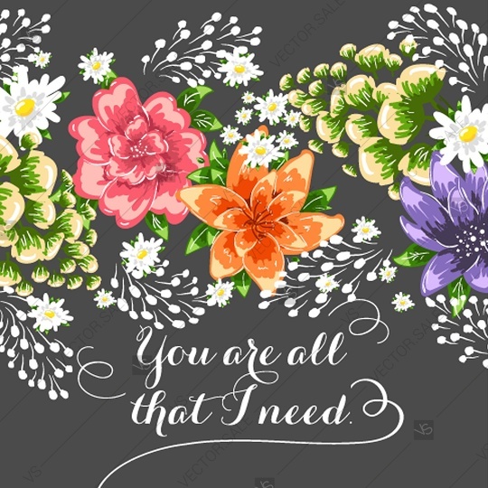 Floral Wedding Invitation Wild Flowers And Roses On Blackboard 540x540 Floral Wedding Invitation Wild Flowers And Roses On Blackboard