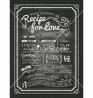 Recipe Chalkboard Wedding Invitation Background Vector 380x400 Recipe Chalkboard Wedding Invitation Background Vector