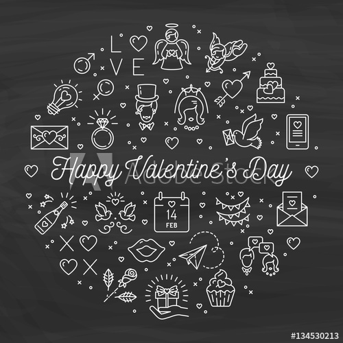 Valentine Icons Chalkboard Background, Valentines Day Signs 500x500 Valentine Icons Chalkboard Background, Valentines Day Signs