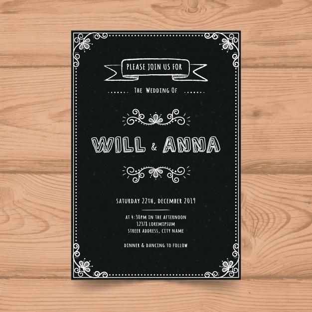 Vintage Chalkboard Wedding Invitation Card Template Premium Vector 626x626 Vintage Chalkboard Wedding Invitation Card Template Premium Vector