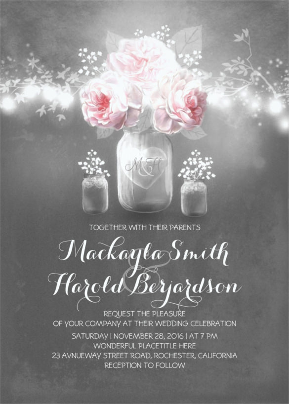 585x818 Chalkboard Wedding Invitation Templates Free Sample, Example