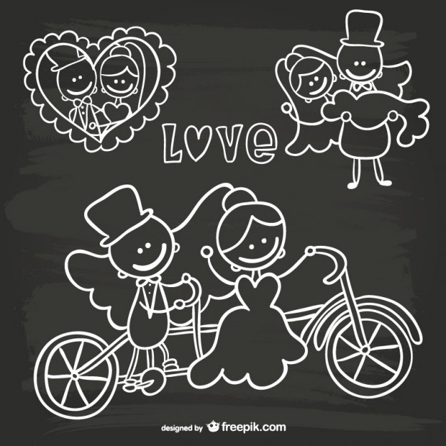 Cartoon Wedding Invitation Blackboard Doodle Vector Free Download 626x626 Cartoon Wedding Invitation Blackboard Doodle Vector Free Download